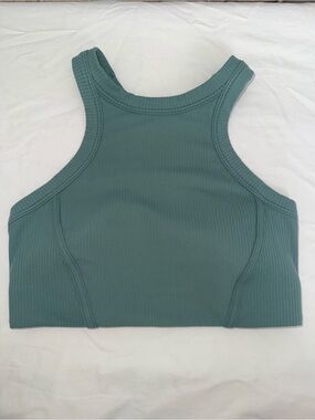 Lululemon Nulu High Neck Yoga Bra Tidewater Teal - size 6 - EUC
